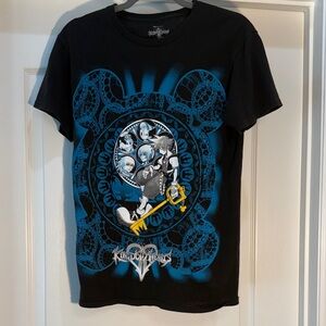 Disney Black and Blue Kingdom Hearts T-Shirt Size S Rare